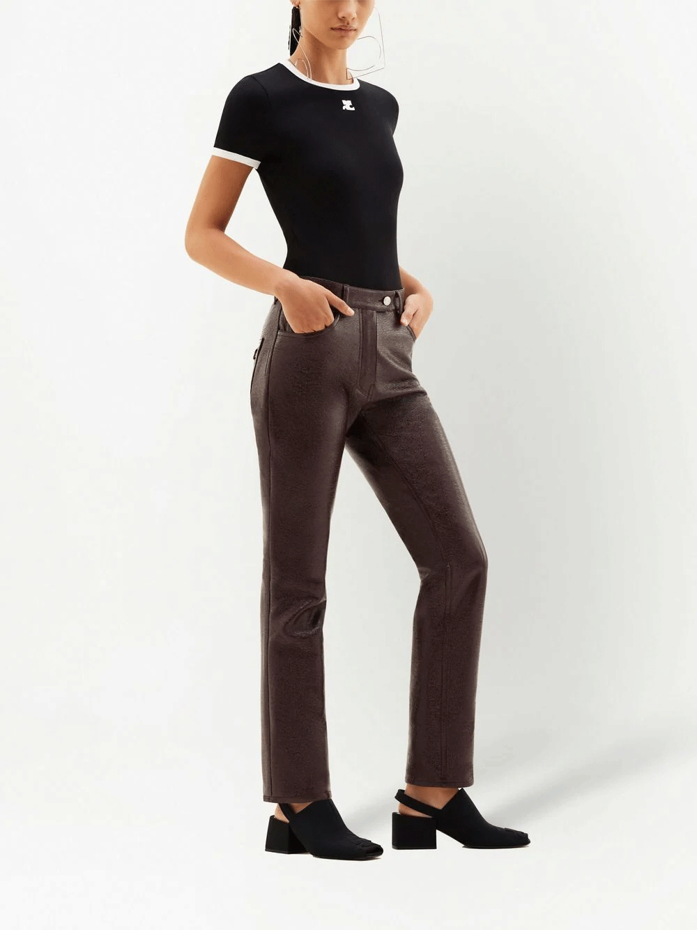 courreges-Bumpy-Contrast-T-Shirt-Black-3