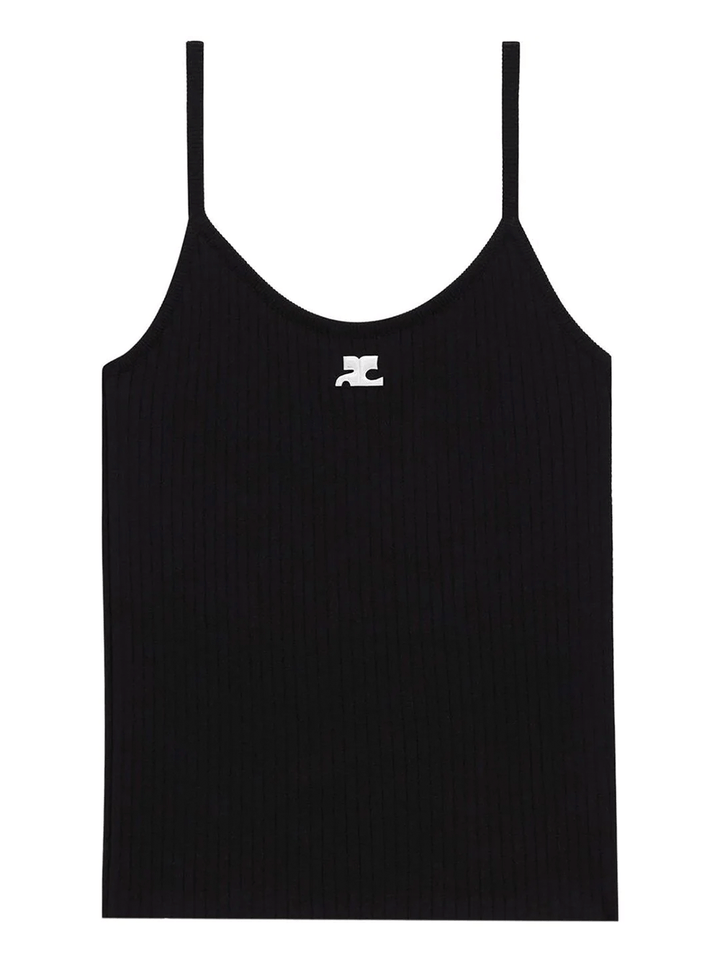 courreges-Reedition-Knit-Tank-Top-Black-1