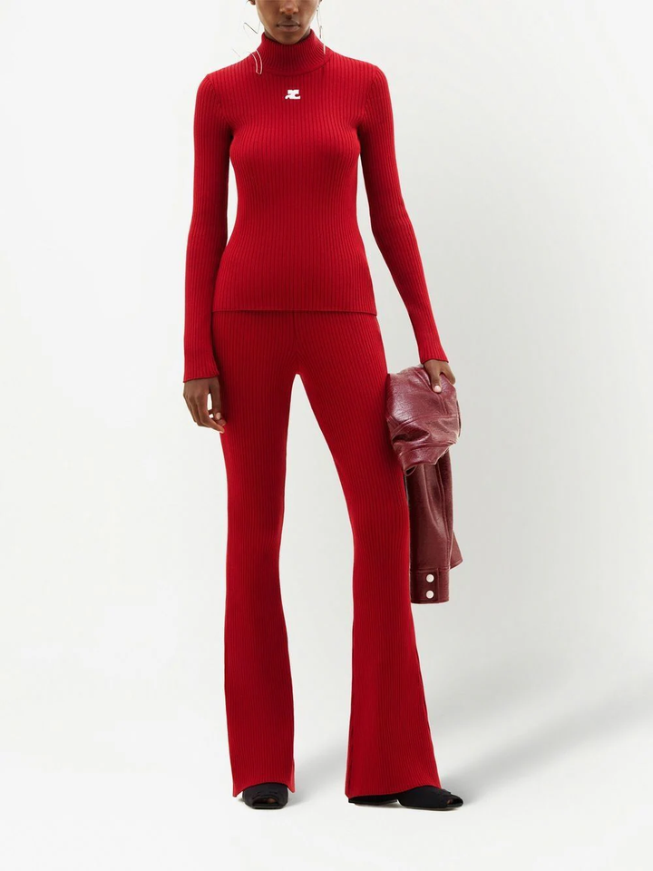 courreges-Reedition-Rib-Knit-Pants-Red-2