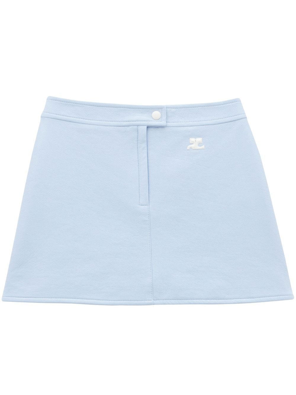 courreges-Reedition-Vinyl-Mini-Skirt-Light-Blue-1