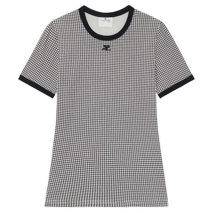 Contrast Houndstooth T-Shirt