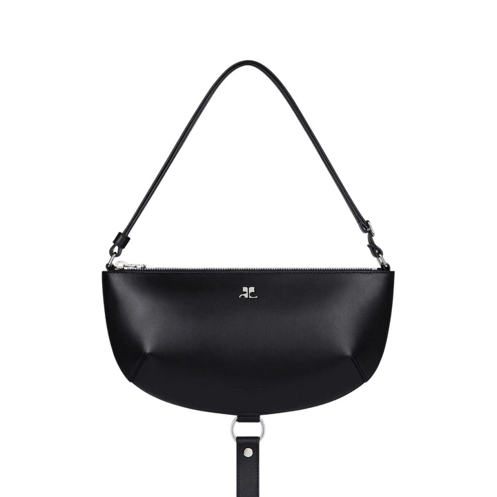 Club21 - courreges - Holy Eclipse Leather Bag - HANDBAGS - Black