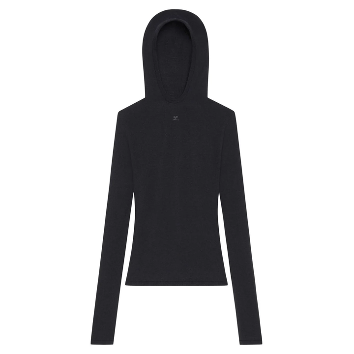 courreges_Knit_2nd_Skin_Hoodie_Black