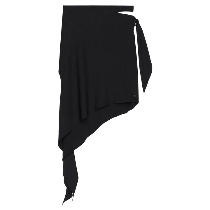 Knot Slash Tech Crepe Mini Skirt