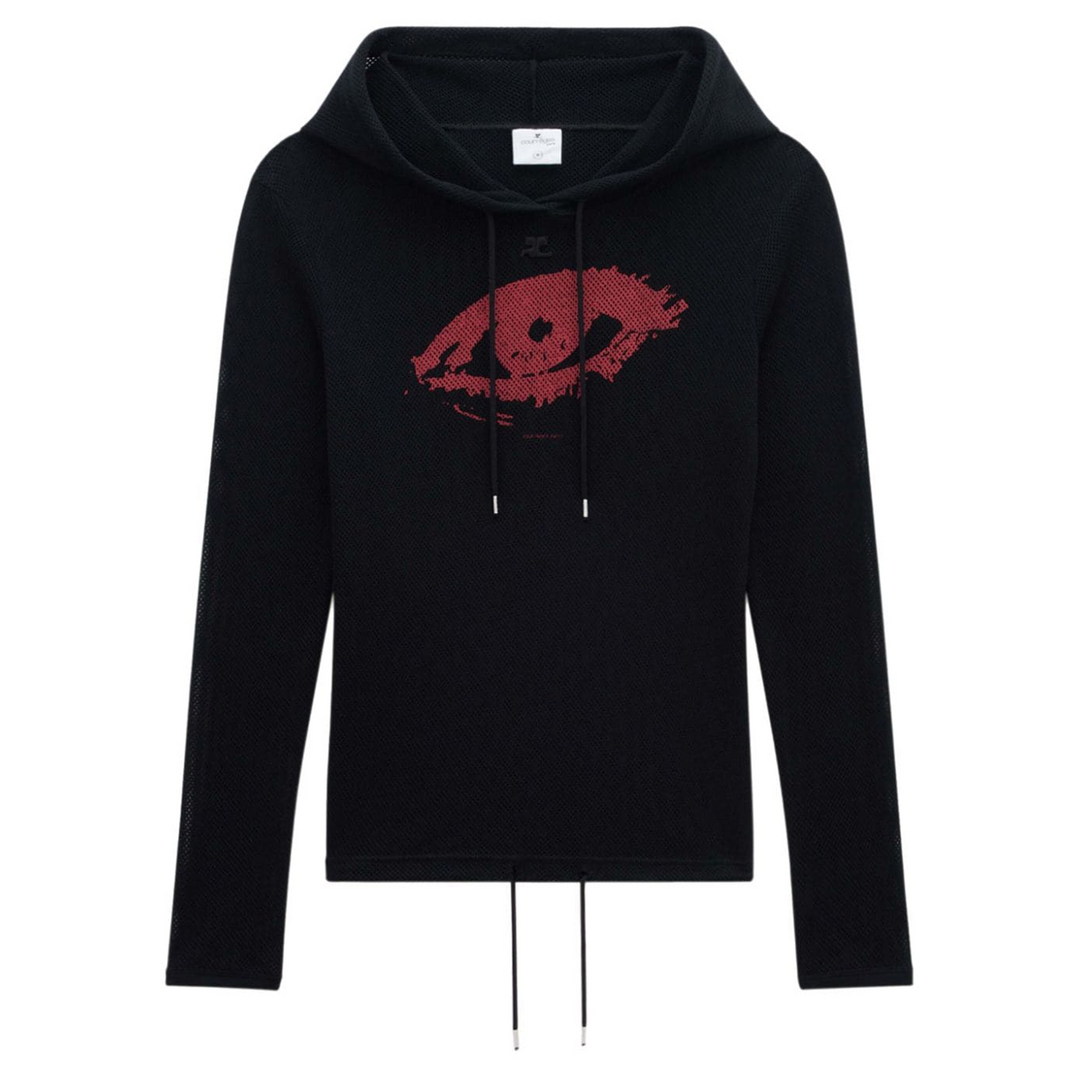 메쉬 프린트 후디