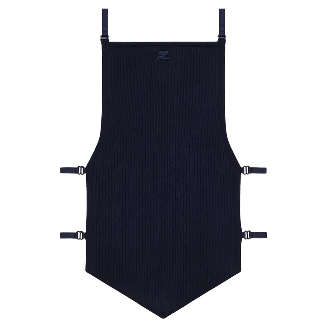 Opened Pointy Rib Knit Top