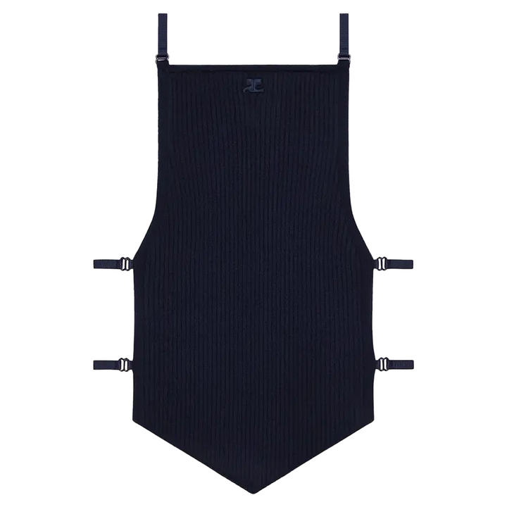 Opened Pointy Rib Knit Top