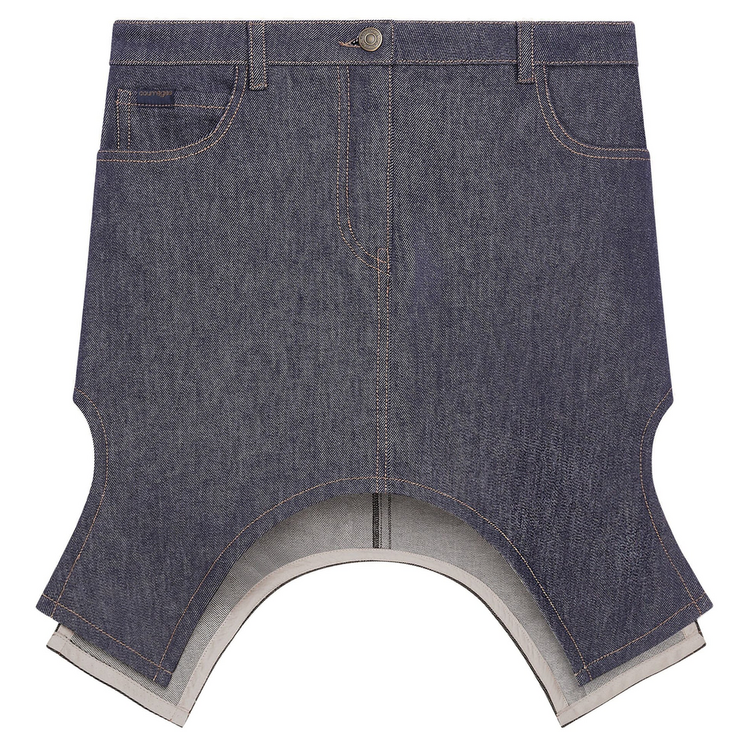 Reversed Denim Mini Skirt