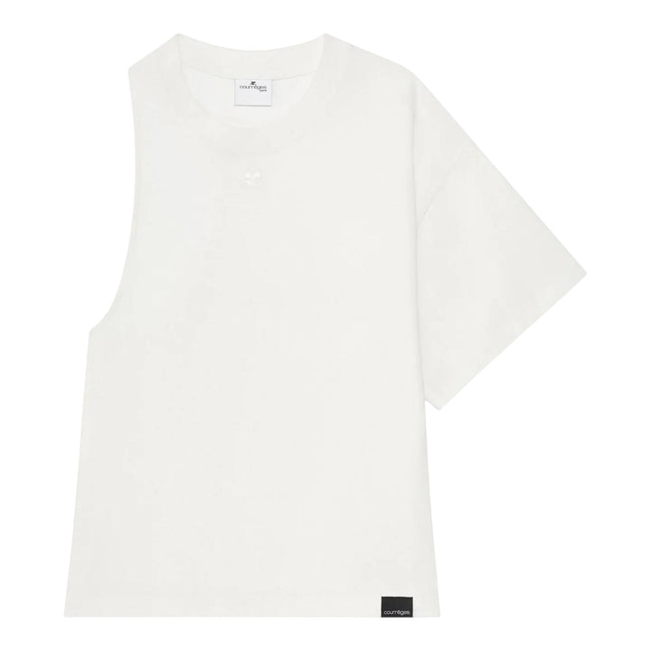 Club21 - courreges - Scuba One-Sleeve T-Shirt - TEES - White