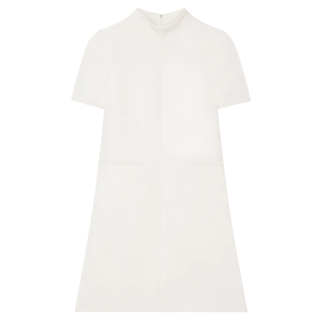 Short Sleeves Twill A-Line Dress