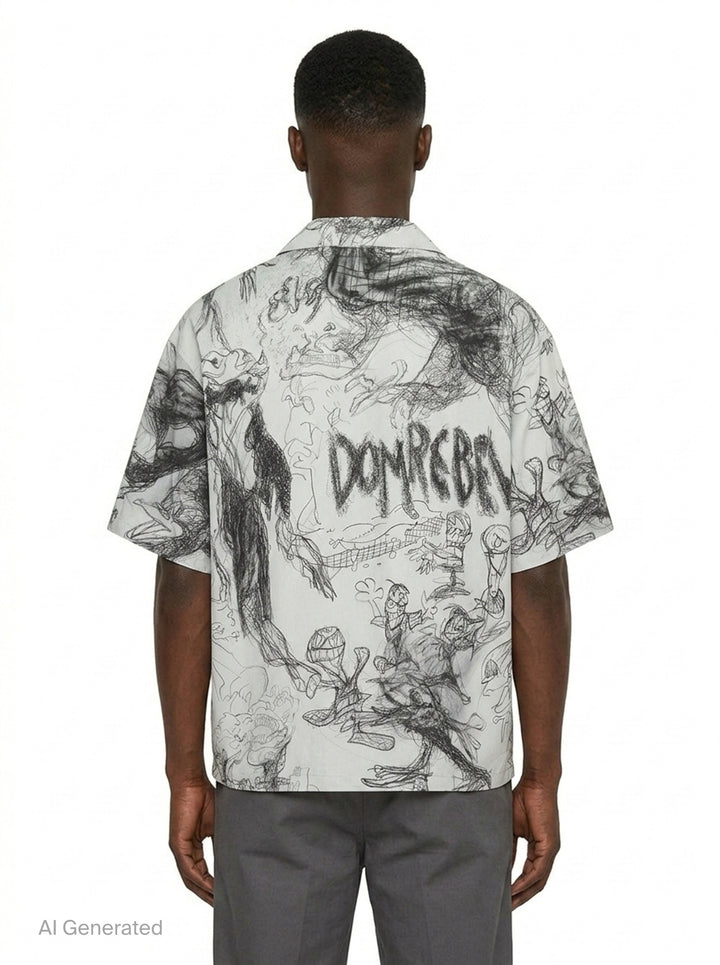 Camp Collar Short Sleeve Shirt | Domrebel | Club21 - back