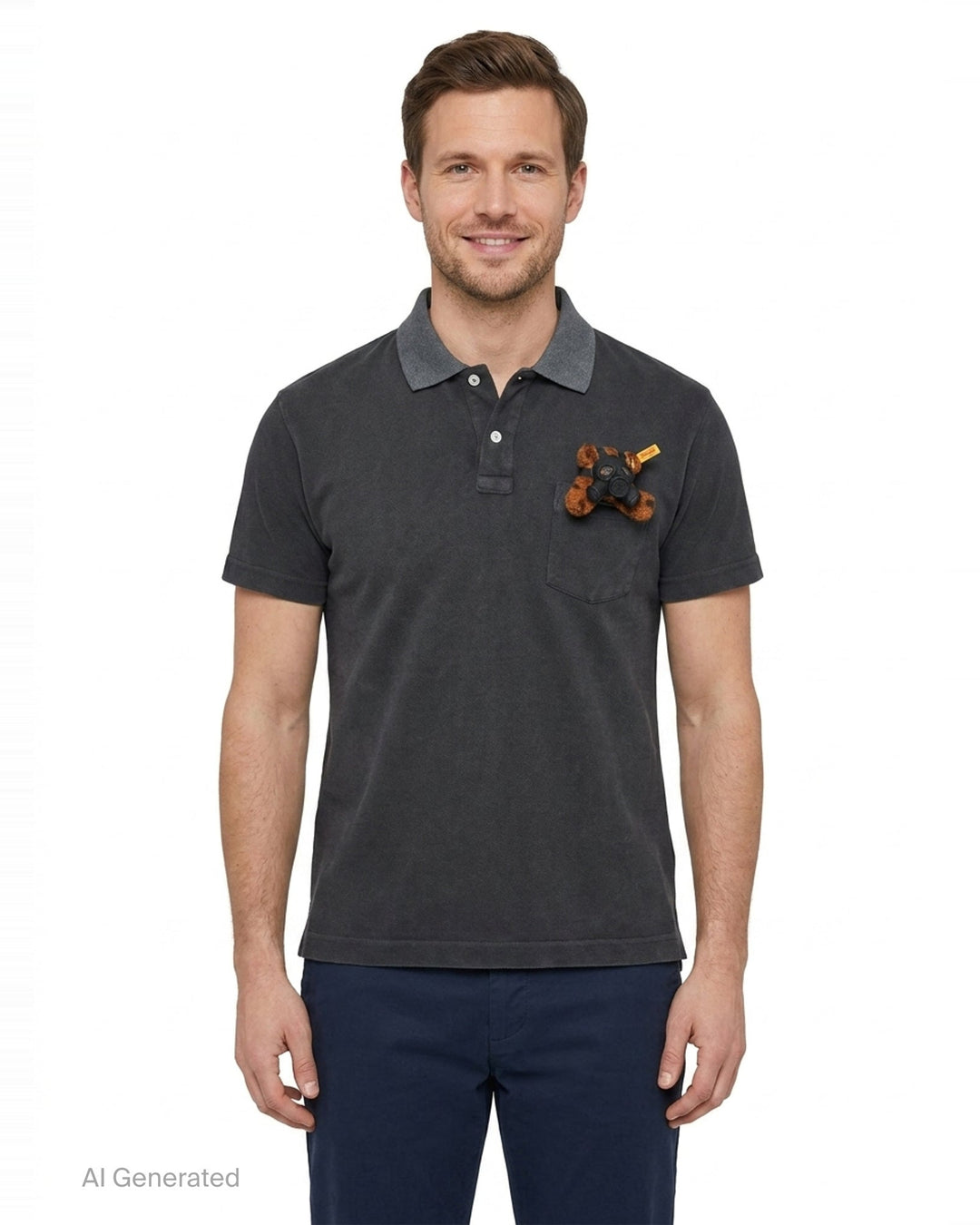 Gas Mask Bear Polo Shirt | doublet | Club21 - front