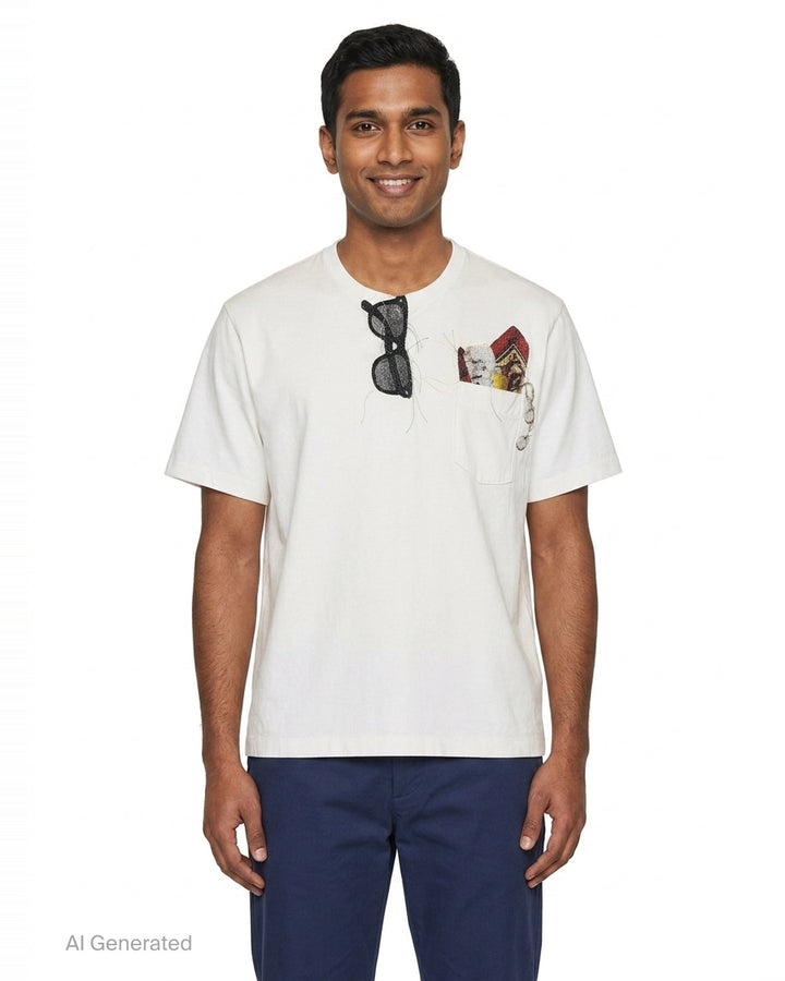 Trompe L'Oeil Embroidery Tee | doublet | Club21 - front