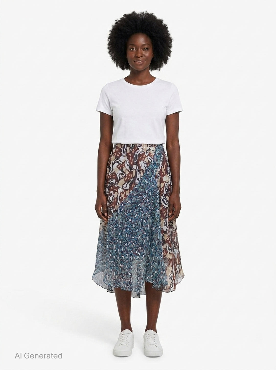 Bias Cut Abstract Print Skirt | Dries Van Noten | Club21 - front