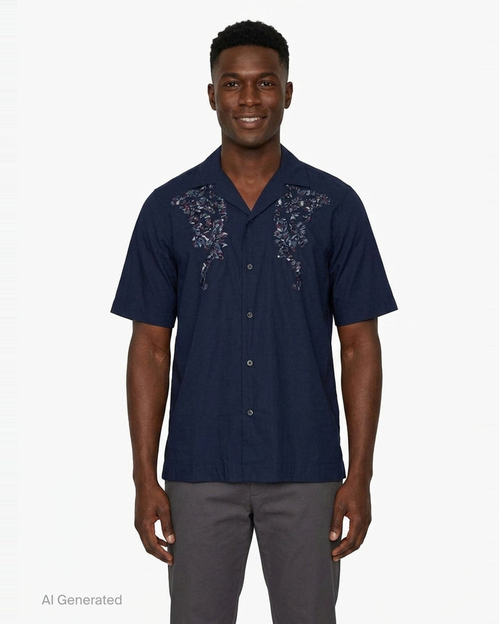 Boxy Short Sleeve Embroidered Shirt | Dries Van Noten | Club21 - front