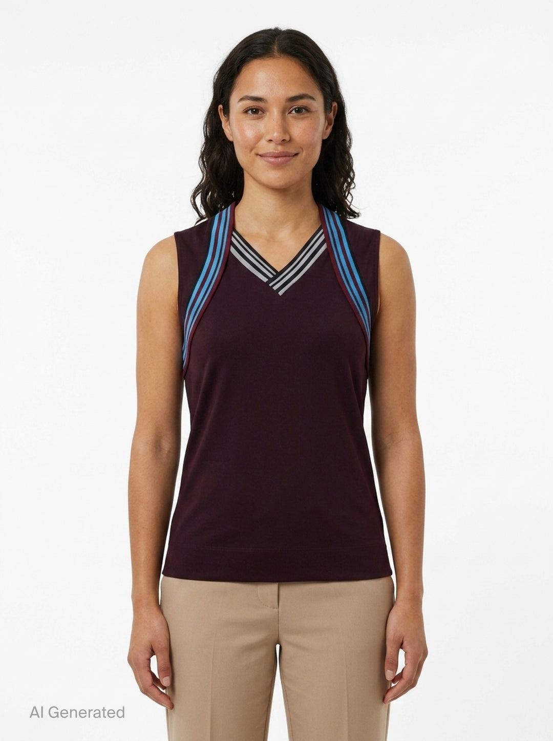 Contrast Stripe Heart Neck Tank | Dries Van Noten | Club21 - front