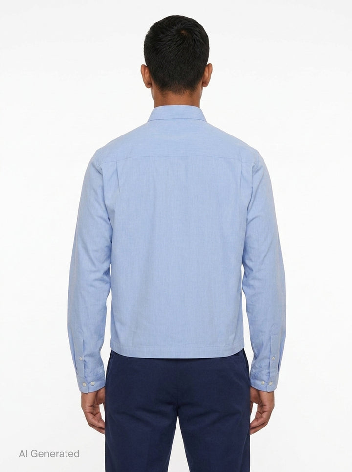 Cropped Boxy Long Sleeve Shirt | Dries Van Noten | Club21 - back