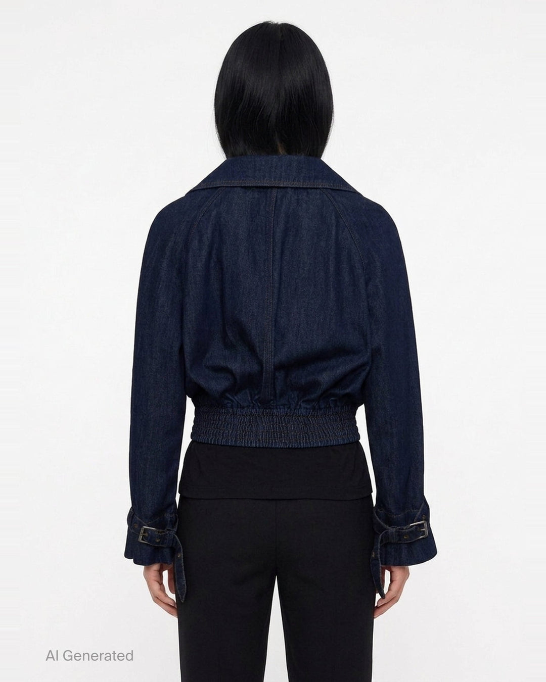 Cropped Denim Bomber Jacket | Dries Van Noten | Club21 - back