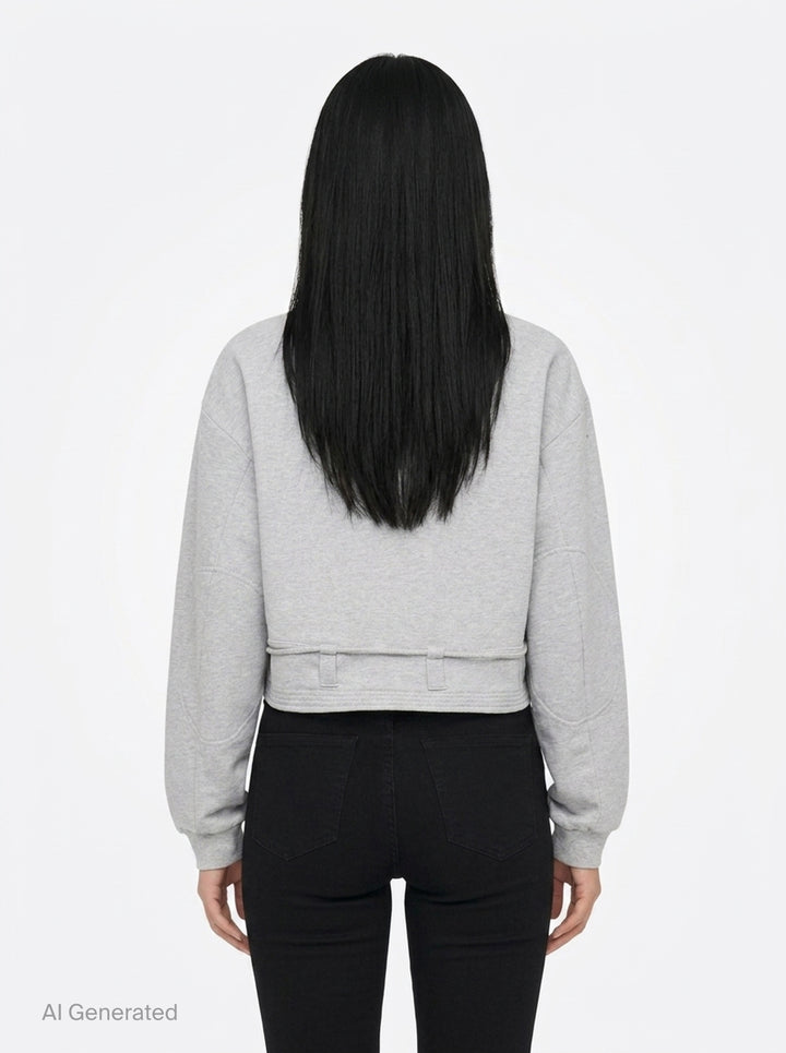 Cropped Sweatshirt With Belt Loops | Dries Van Noten | Club21 - back