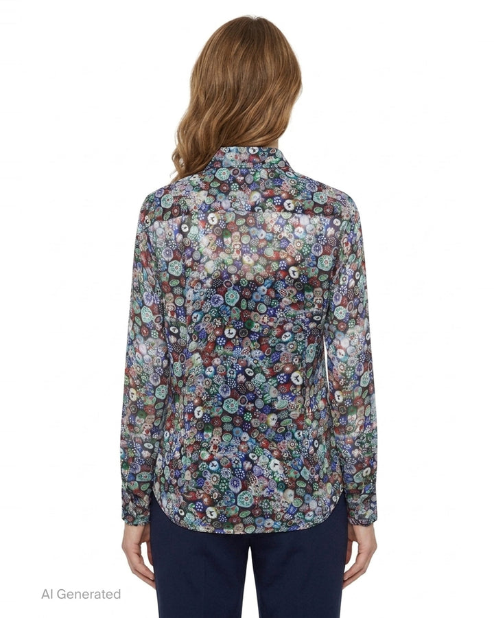 Embroidered Floral Print Fitted Shirt | Dries Van Noten | Club21 - back