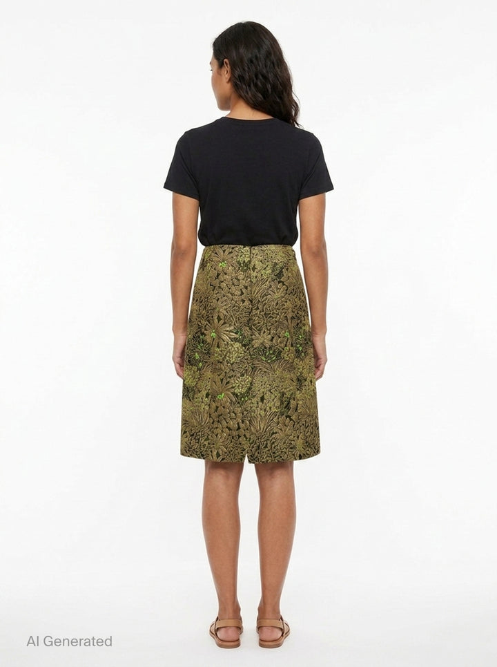 Floral Jacquard A-Line Skirt | Dries Van Noten | Club21 - back