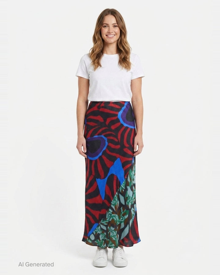 Floral Midi Bias Skirt | Dries Van Noten | Club21 - front