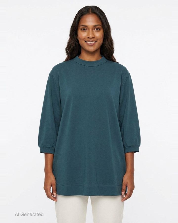 Loose Fit Cropped Sleeve Top | Dries Van Noten | Club21 - front
