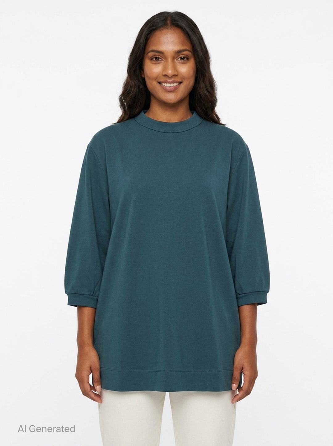 Loose Fit Cropped Sleeve Top | Dries Van Noten | Club21 - front