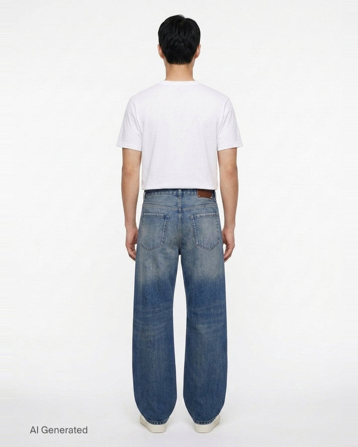 Loose Fit Mid Rise Straight Jeans | Dries Van Noten | Club21 - back