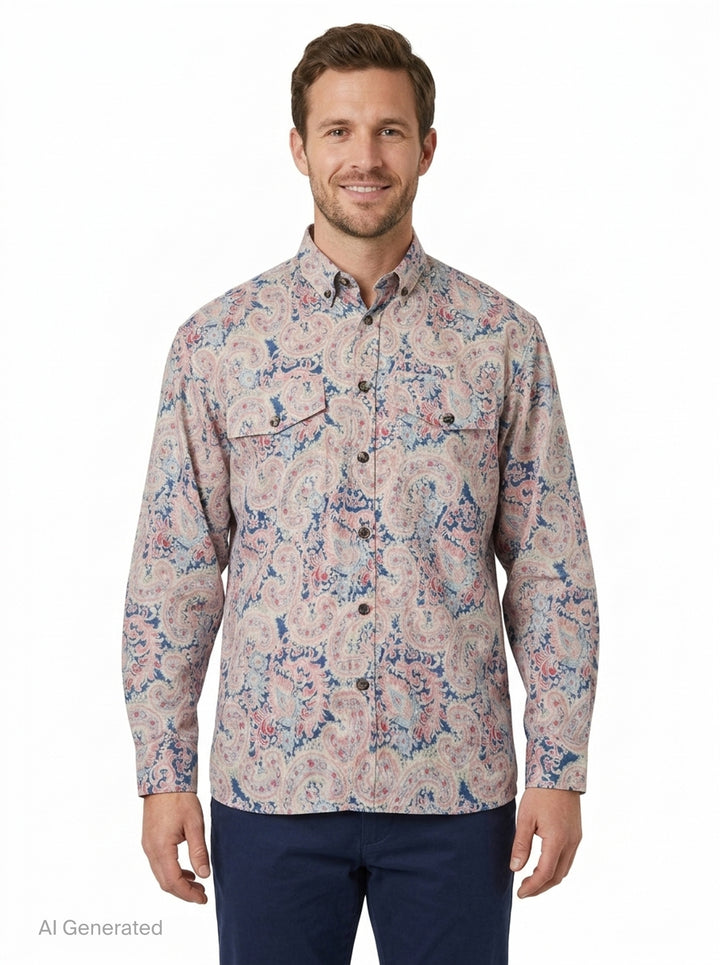Loose Fit Paisley Long Sleeve Shirt | Dries Van Noten | Club21 - front