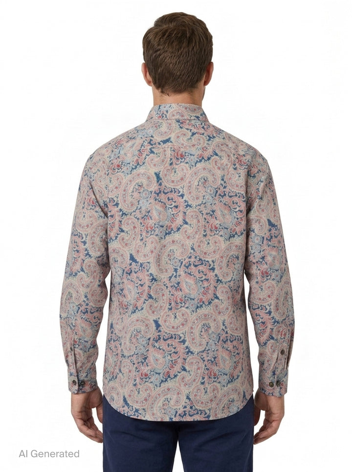Loose Fit Paisley Long Sleeve Shirt | Dries Van Noten | Club21 - back