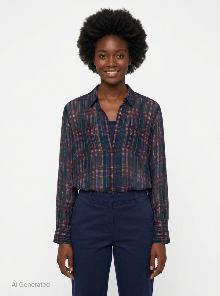 Loose Fit Plaid Button Shirt | Dries Van Noten | Club21 - front