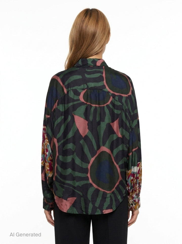 Oversized Cocoon Print Shirt | Dries Van Noten | Club21 - back