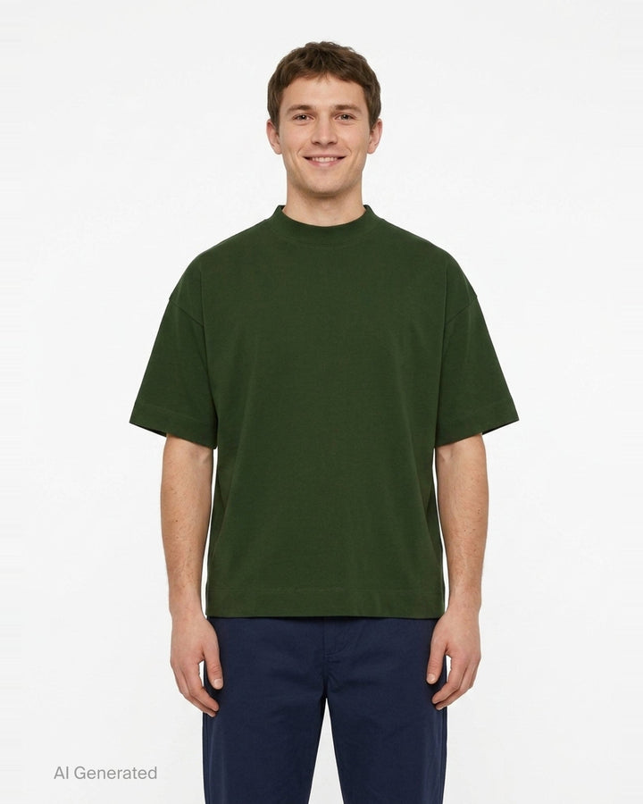 Oversized Mock Neck Tee | Dries Van Noten | Club21 - front