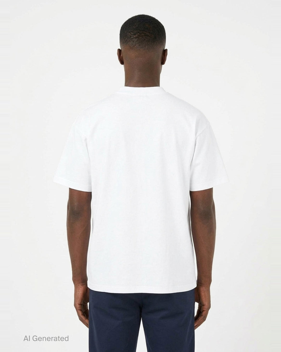 Drôle de Monsieur Classic Slogan Tee in white with 'Not From Paris, Madame' chest print, relaxed oversized fit with crew neck and short sleeves - back