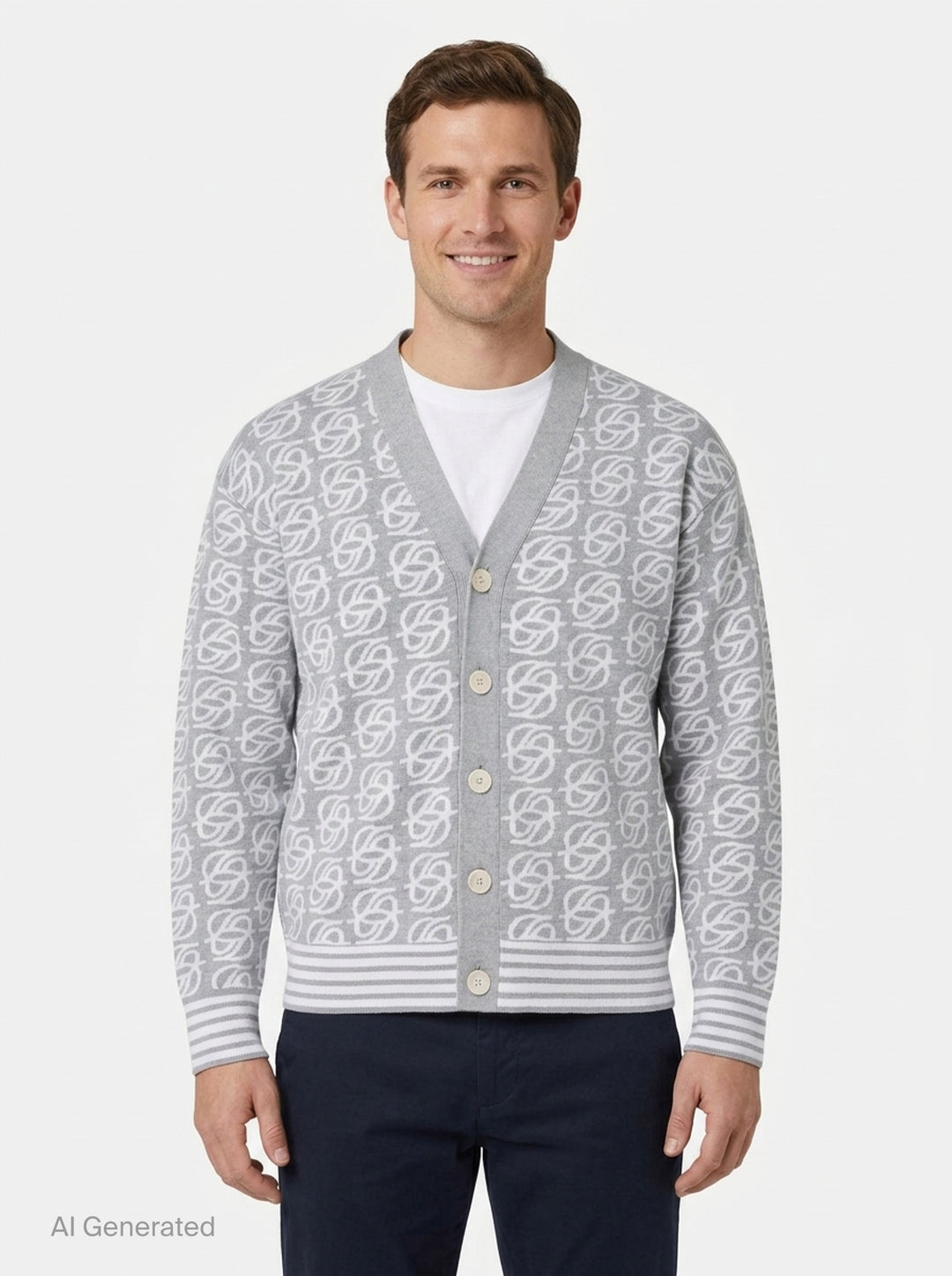 D Mirror Monogram Knit Cardigan | Drôle de Monsieur | Club21 - front