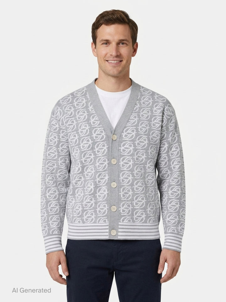 D Mirror Monogram Knit Cardigan | Drôle de Monsieur | Club21 - front