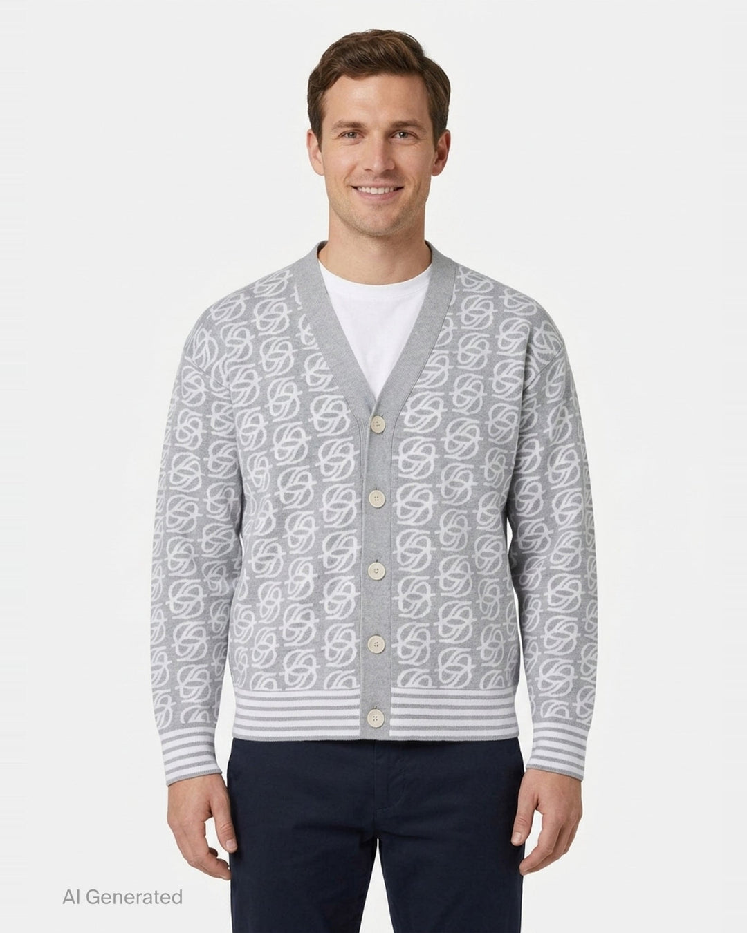 D Mirror Monogram Knit Cardigan | Drôle de Monsieur | Club21 - front