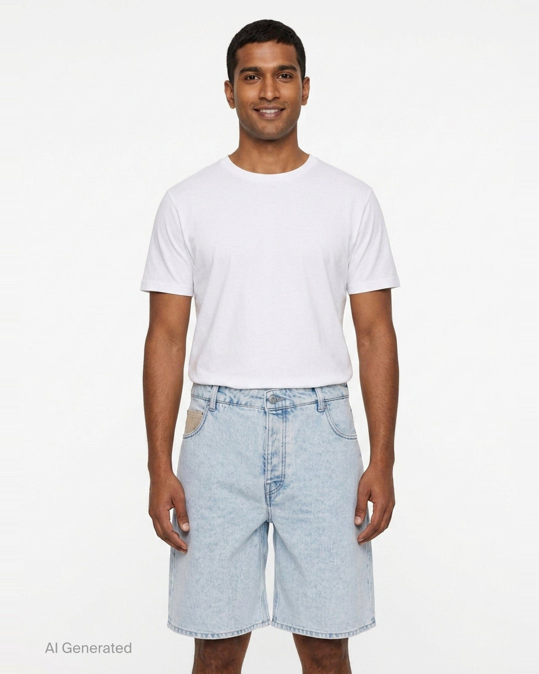Light Wash Denim Shorts | Drôle de Monsieur | Club21 - front