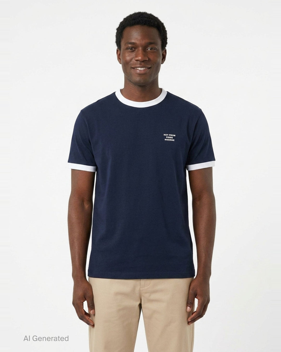 Not From Paris Slogan Ringer Tee | Drôle de Monsieur | Club21 - front