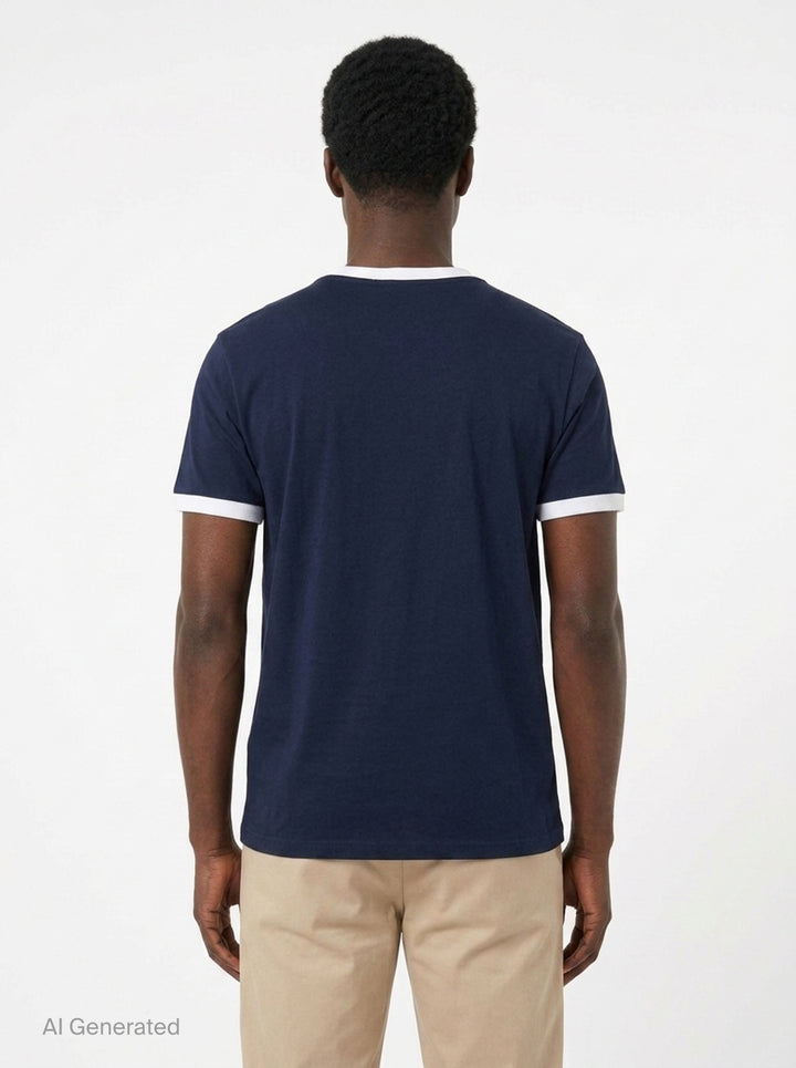 Not From Paris Slogan Ringer Tee | Drôle de Monsieur | Club21 - back