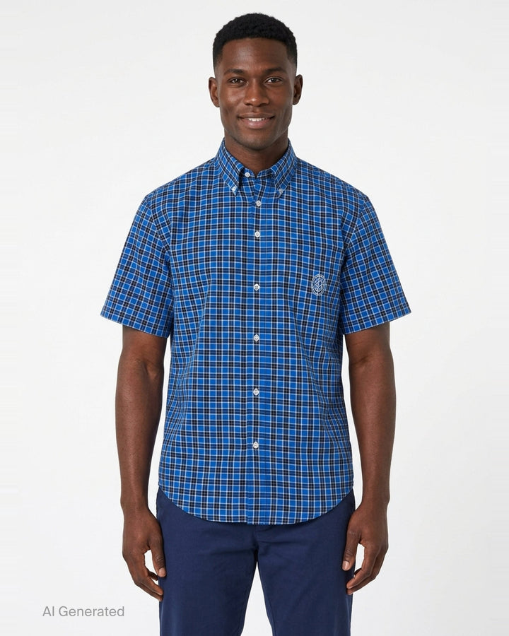 Short Sleeve Check Shirt | Drôle de Monsieur | Club21 - front