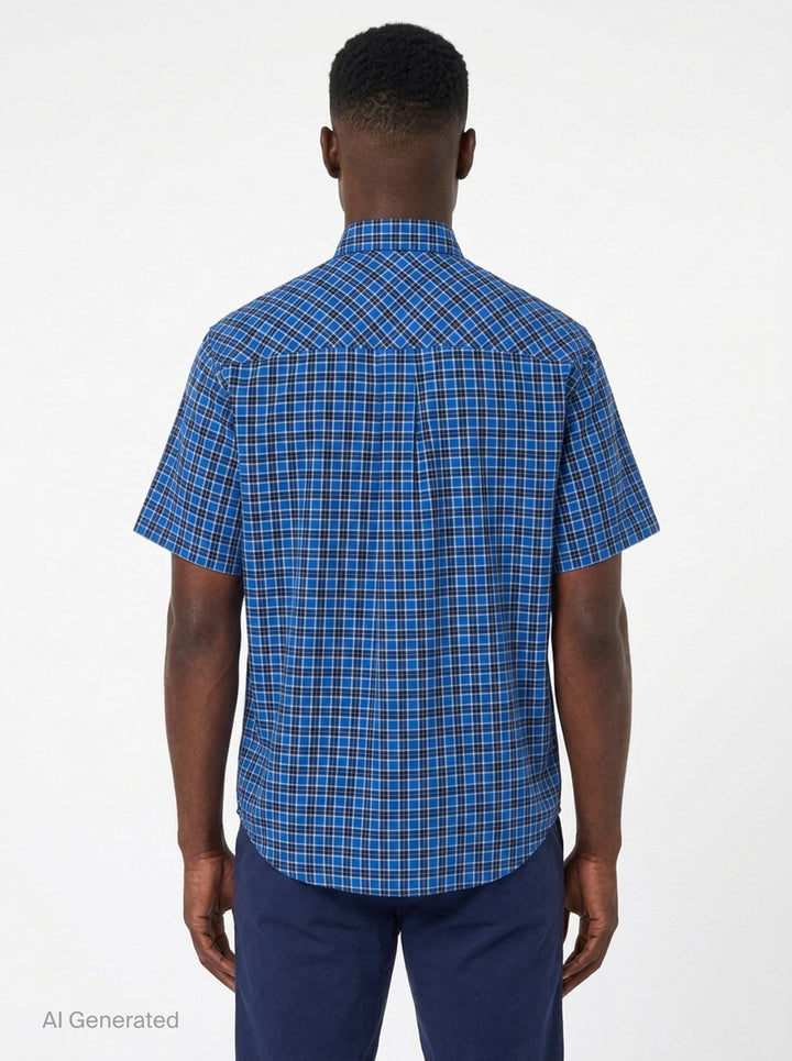 Short Sleeve Check Shirt | Drôle de Monsieur | Club21 - back