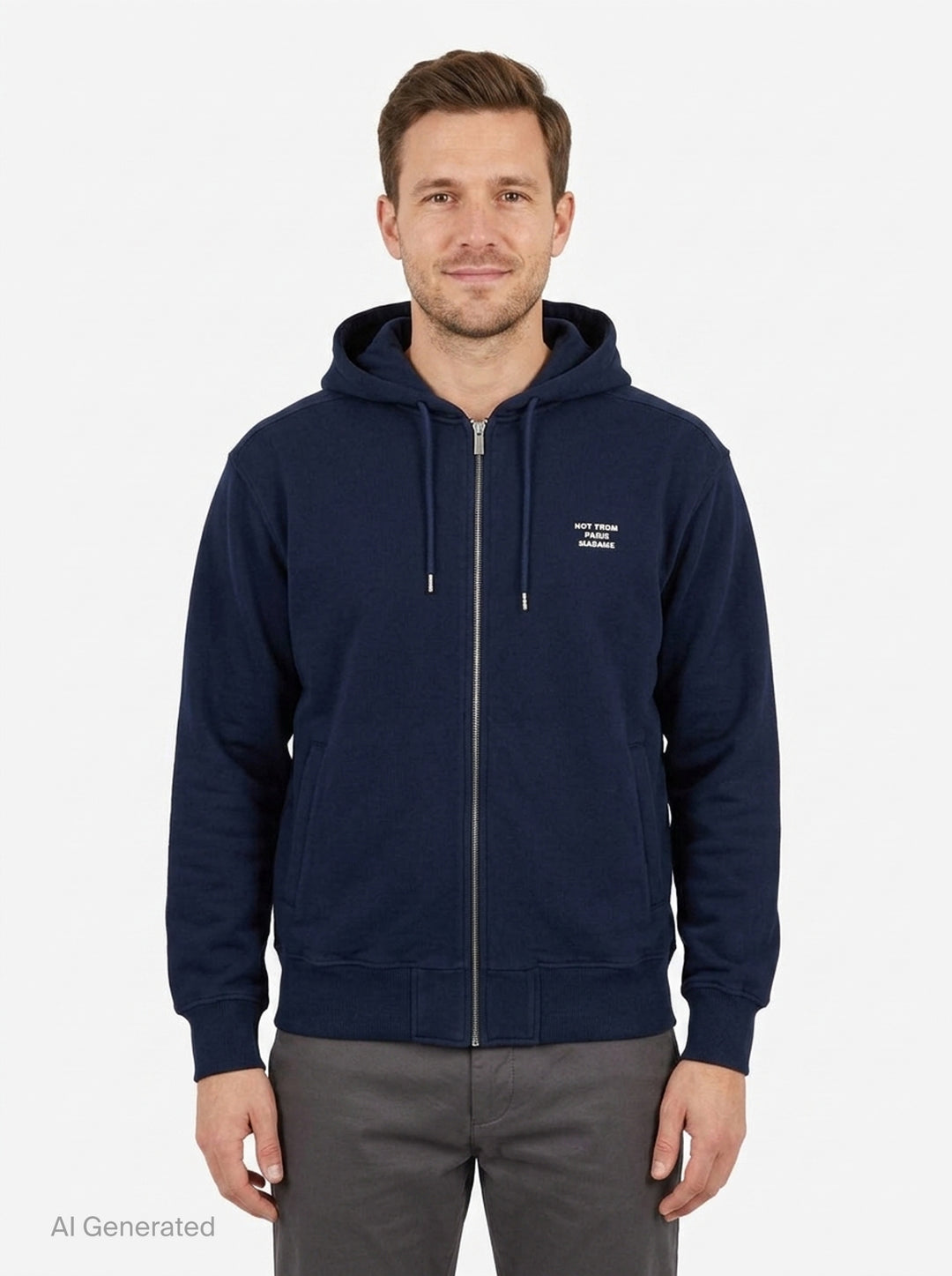 Slogan Zip Hoodie | Drôle de Monsieur | Club21 - front