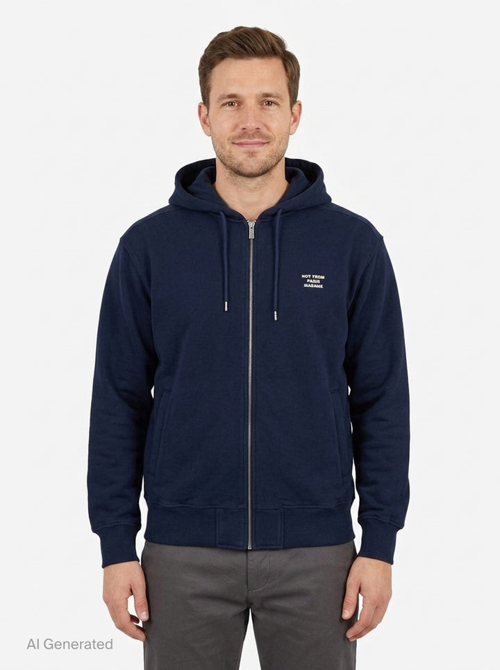 Slogan Zip Hoodie | Drôle de Monsieur | Club21 - front
