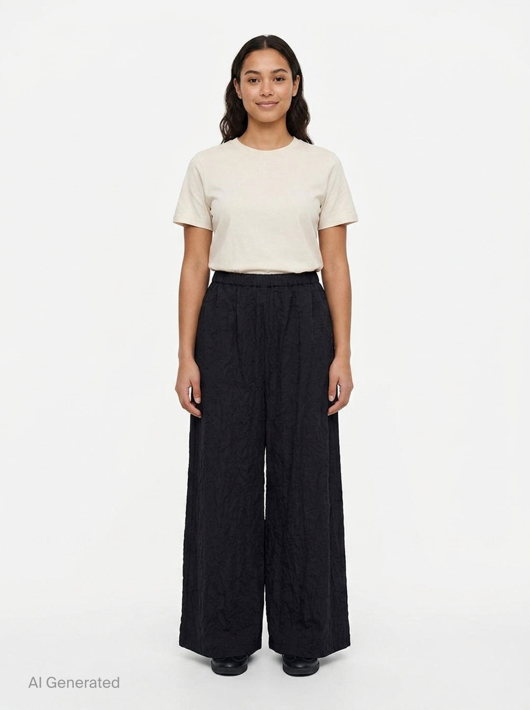 Black Volume Wide Trousers | Enfold | Club21 - front