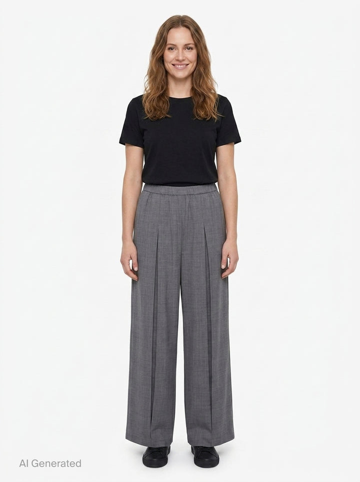 Box Pleated Wide-Leg Pants | Enfold | Club21 - front