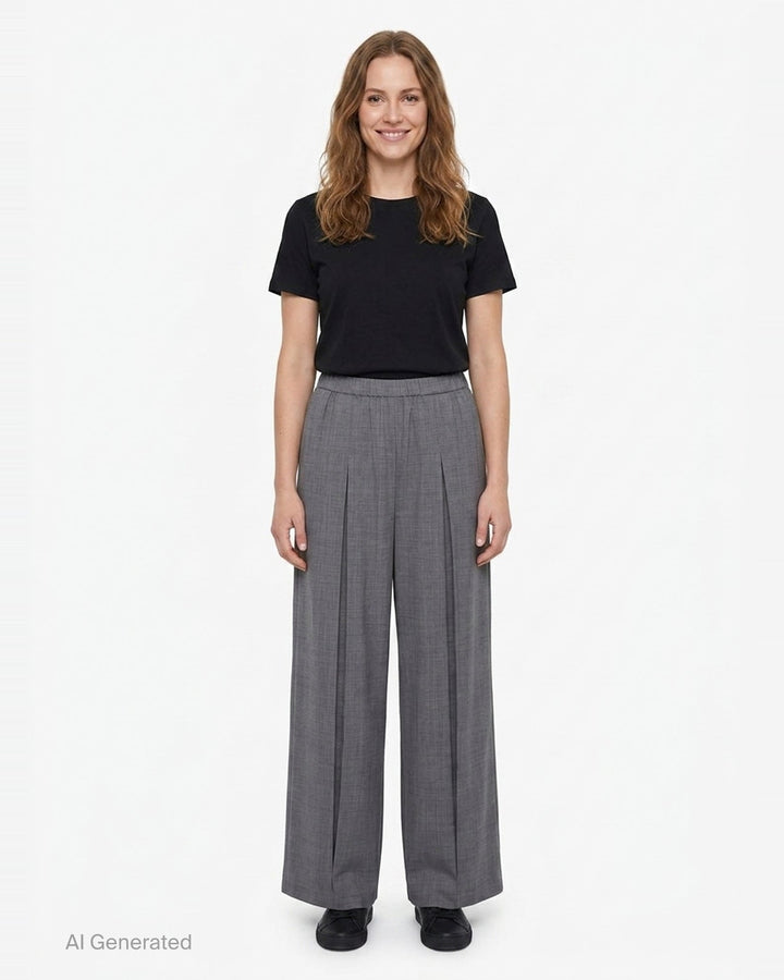 Box Pleated Wide-Leg Pants | Enfold | Club21 - front