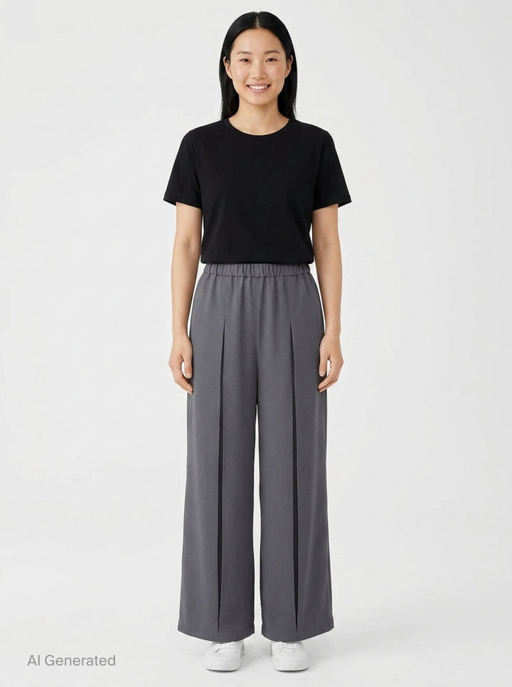 Box Pleated Wide Trousers | Enfold | Club21 - front