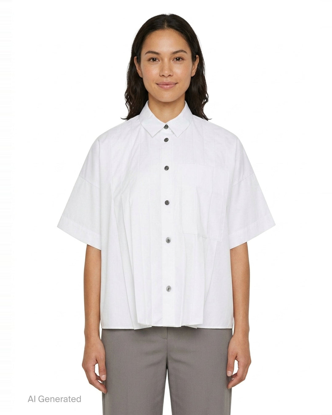 Pleated Wide Box Shirt | Enfold | Club21 - front